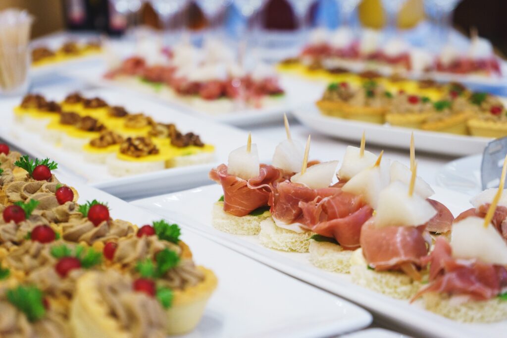 The classic Spanish tapas ham and melon.